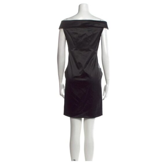 Diane Von Furstenberg Black Off The Shoulder Pia Midi  Dress w/ Bow tie size 6 - Picture 4 of 16